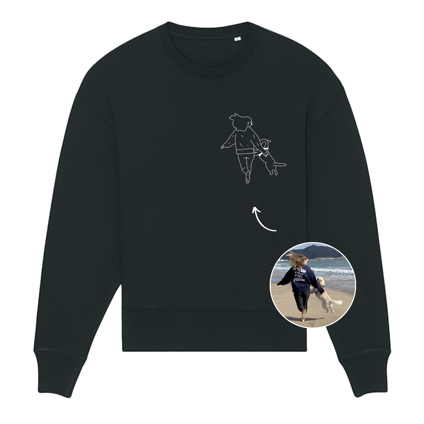 Oversize Sweatshirt mit personalisierter Illustration